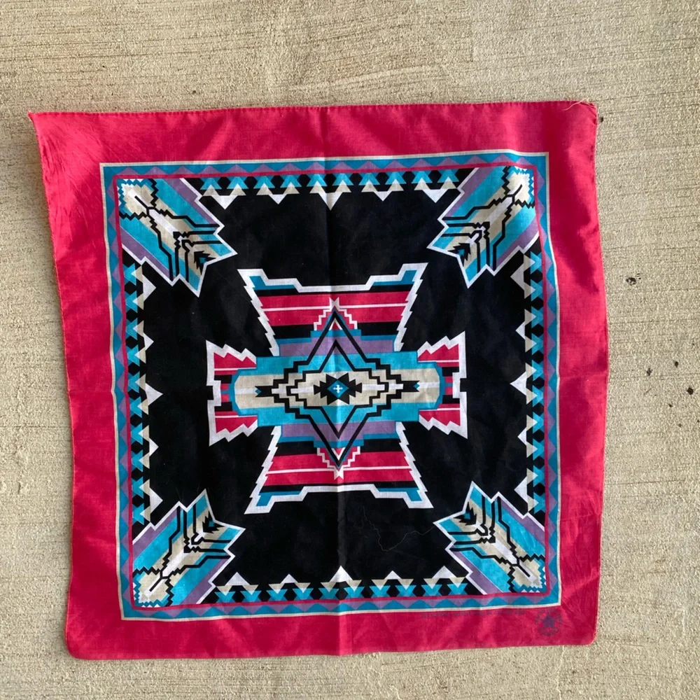Vintage Southwestern Bandana Aztec Print 21